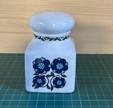 Vintage Taunton Vale Salt and Pepper Shakers 10cm, Blue Floral Ceramic Salt Pot