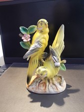 vintage yellow ceramic budgie
