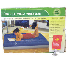 Adventuridge Double Inflatable Bed Blowup Air Bed Grey Blue 191.5 x 132.5cm BP13