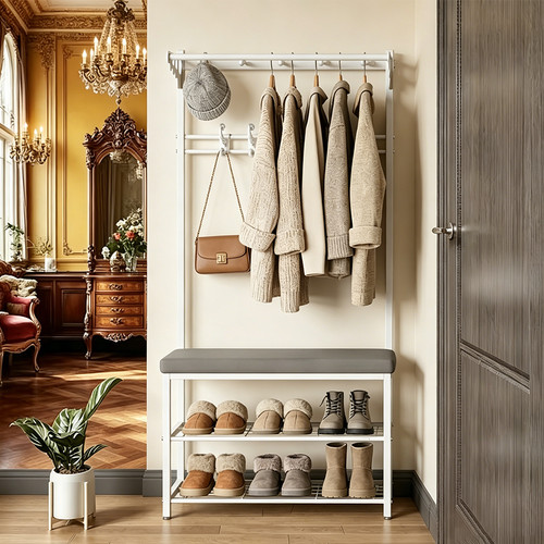 Hallway shoe bench with - hallway,