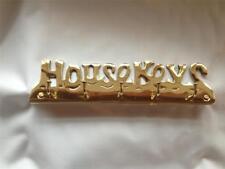 QUALITY BRASS HOUSE KEYS 5 HOOK WALL KEY RACK HOLDER 2 SIZES + SCREWS VINTAGE