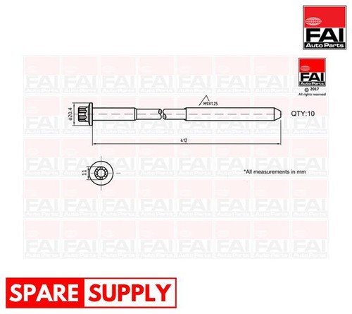 Bolt kit cylinder - cylinder, head