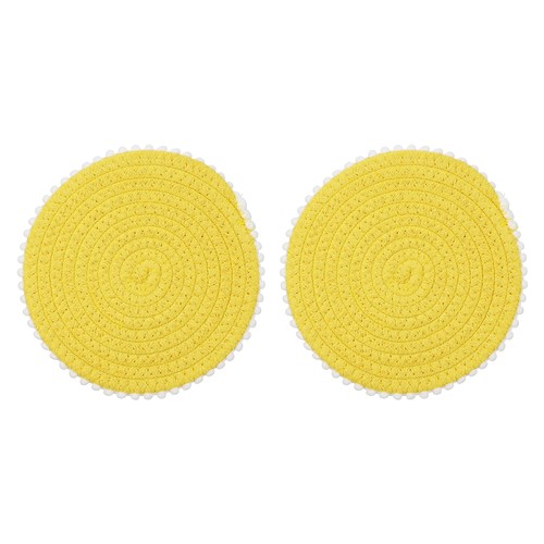 2pcs round braided placemats - round,