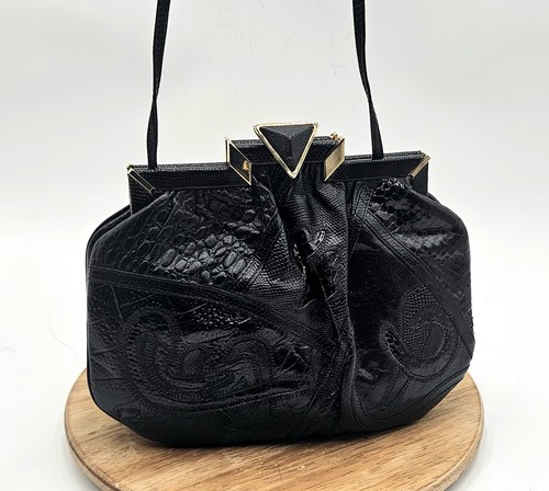 Sharif black leather - black, clutch