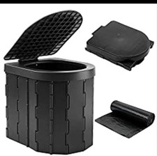  Portable Camping Toilet Compact Potty Loo Caravan Picnic Fishing Festival Black