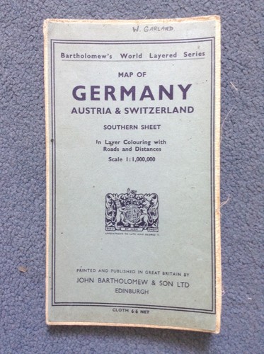 Vintage bartholomew cloth map - cloth,