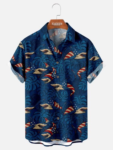 American flag shark - american, mens