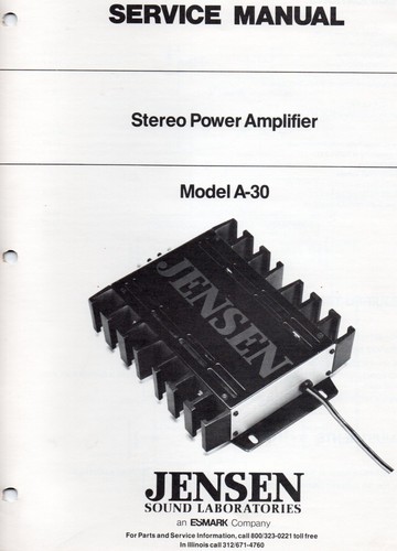 Service manual repair jensen - service,