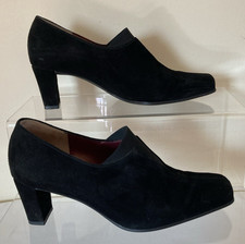 Womens Gabor Lady Weite Black Suede Slip On Block Heel Shoe Boots Size UK 4