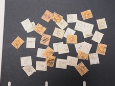 PERFINS GB KEVII SG 240, 4d ORANGE, LETTERS B-M approx 35+ IN LOT