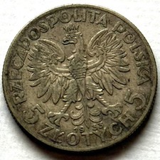 POLAND 5 Zlotys / Zlotych 1933