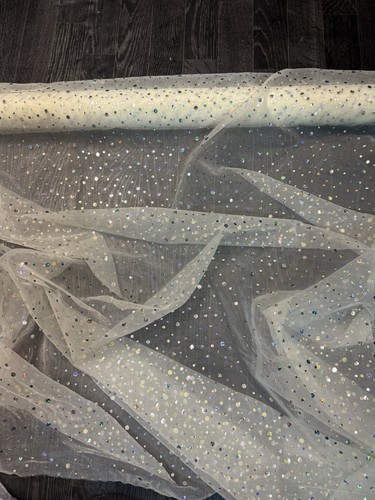 Cream sequin sheen organza - sequin,