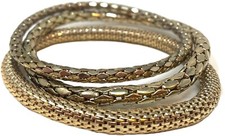 Set of 3 Wallis Gold Look Stretch Costume Jewellery Bracelets