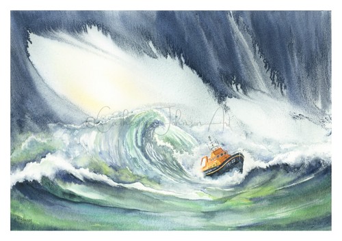 Rnli lifeboat mounted fine art - fine,