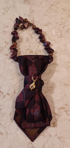 Handcrafted necktie necklace - necktie,