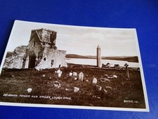 Devenish Tower And Cross, Lough Erne Real Photo Postcard Good Condition Unposted