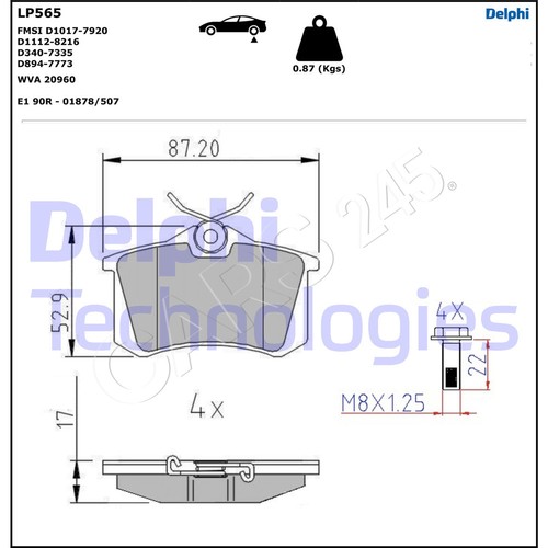 Disc brake pad - brake, fits