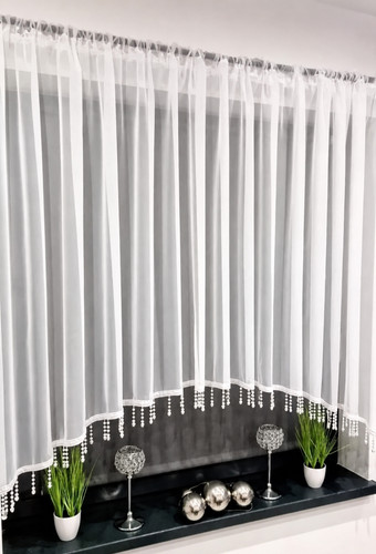 White voile curtain - voile, 400