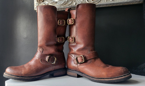 Frye brown leather buckled - frye,