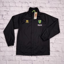 BNWT Errea Norwich City Black Waterproof Windproof Polyester Tracksuit Jacket