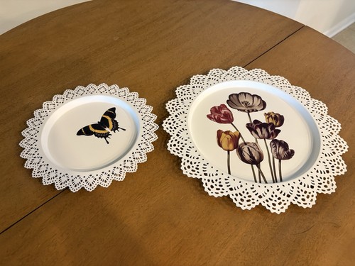 Ikea white metal lace tray - metal,