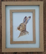 Watercolour hare painting