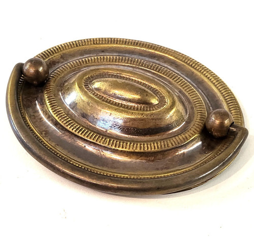Brass oval plate - , handle