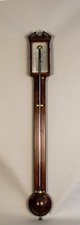 Antique Georgian Mahogany Stick Barometer, late 19th C