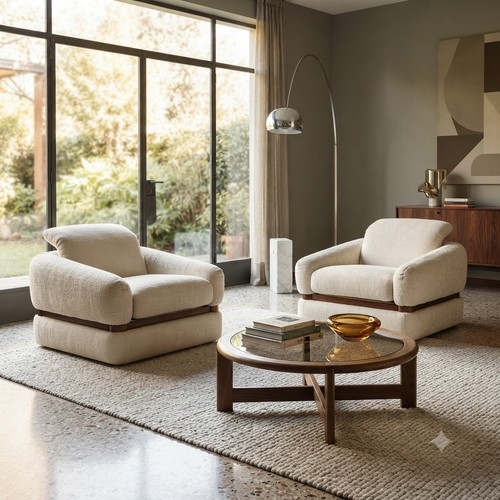 Vintage armchairs fabric - armchairs,