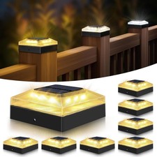 4x4'' Solar Post Cap Lights 3 Modes Dimmable Outdoor Garden Yard Deck Fence Lamp