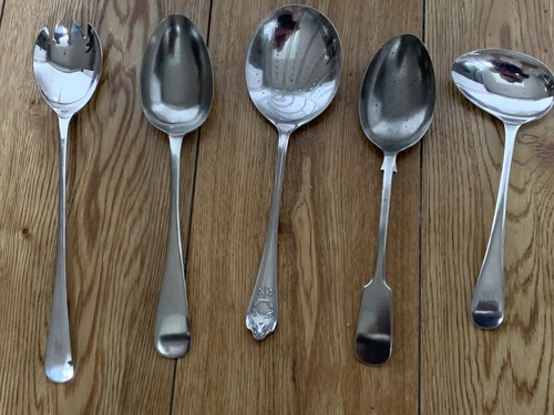Large antique silver plated - 5,