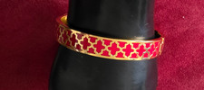 Halcyon Days Bangle Agama red gold plated signed + pouch and box