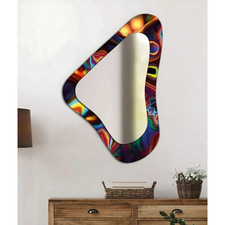 Asymmetrical Wall Mirror Colorful Decorative Mirror Funky Modern Art Home Decor