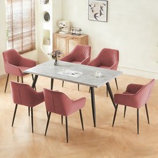 Dining Table Chairs Set Marble