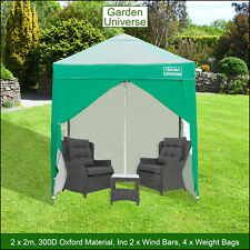 Gazebo Pop up Frame Marquee Canopy Tent Green 2x2m By Garden Universe Heavy Duty