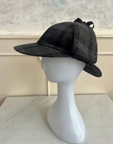 Mens grey black wool poly - wool,