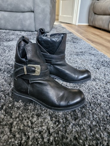 Women black leather diesel - black,