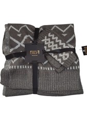 Biba Grey Geometric Knit Scarf