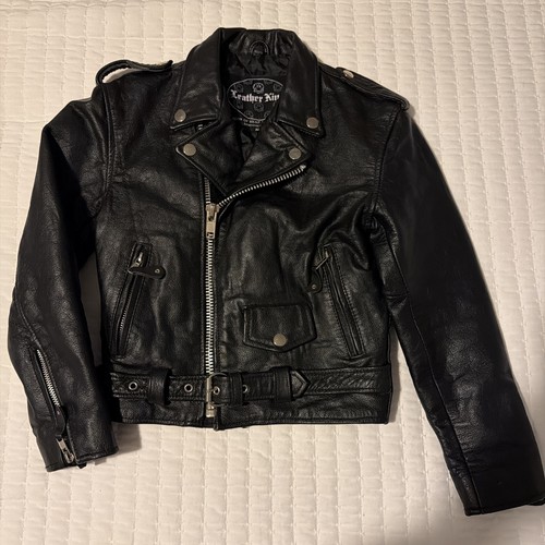 Vintage genuine leather biker - genuine,