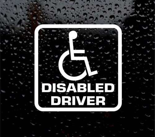Disabled driver square decal - disabled,