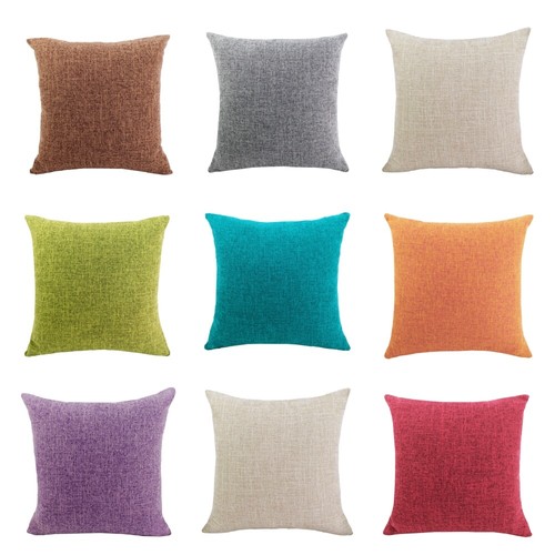 Linen cotton solid cushion - cotton,