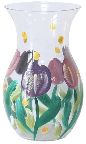 Hand painted colourful tulip - hand,