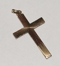 Hallmarked Solid 9ct Yellow Gold Cross Pendant