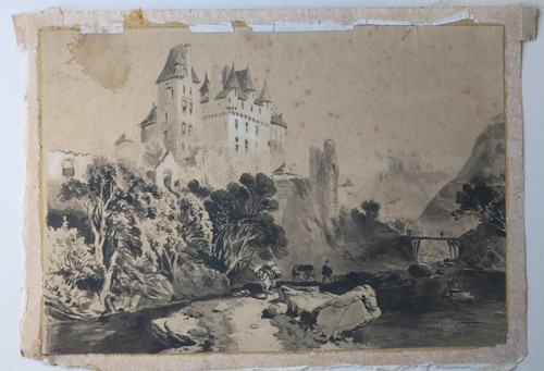 Antique painting traveller - painting,
