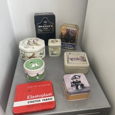 8x Assorted Small Tins with Lids
