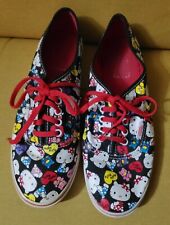 Vans Black Red Hello Kitty Sneakers Womens 8.5 M 7 Skate Sk8 Off The Wall Shoes