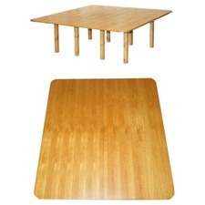 VERY LARGE SOLID HARDWOOD REFECTORY WORKSHOP DINING TABLE SPLITS IN THE MIDDLE