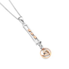 Rose Gold Mackintosh Pendant Solid Sterling Silver 925 Hallmark