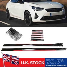78.7'' Glossy For Vauxhall Corsa D E VXR Side Skirts Extension Rocker Panel Lid