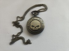 Bronze Coloured Harley Davidson Pocket Watch with Chain Gift Boxed